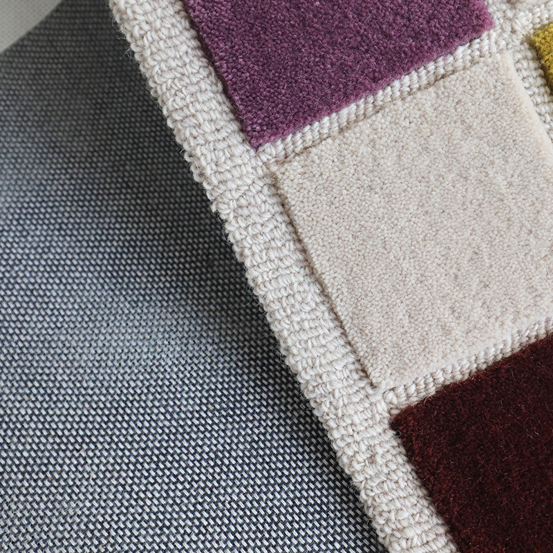 Purple Green White Square Carpet Home Floor Living Room Rugs 