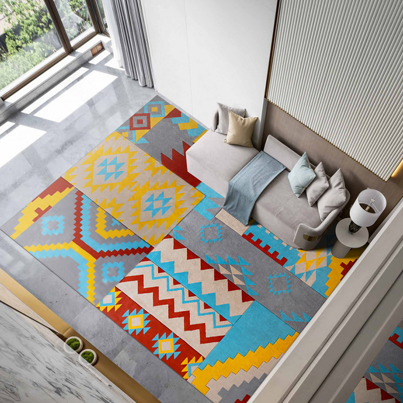Europe city wool carpets blue yellow