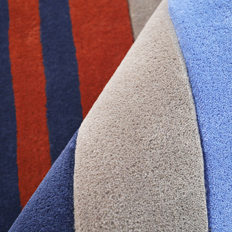 Blue yellow orange wool carpets custom size 