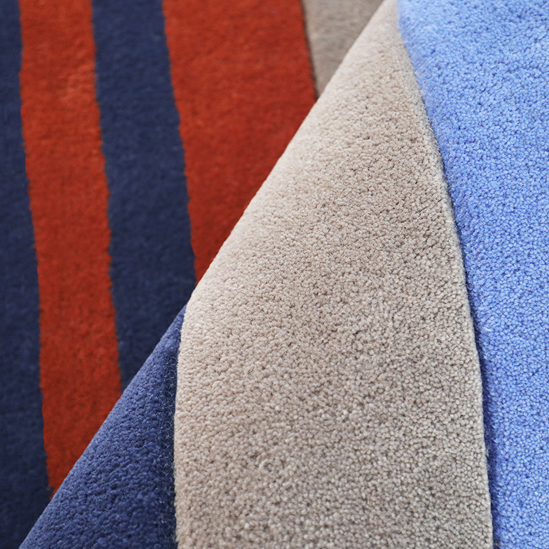 Blue yellow orange wool carpets custom size 