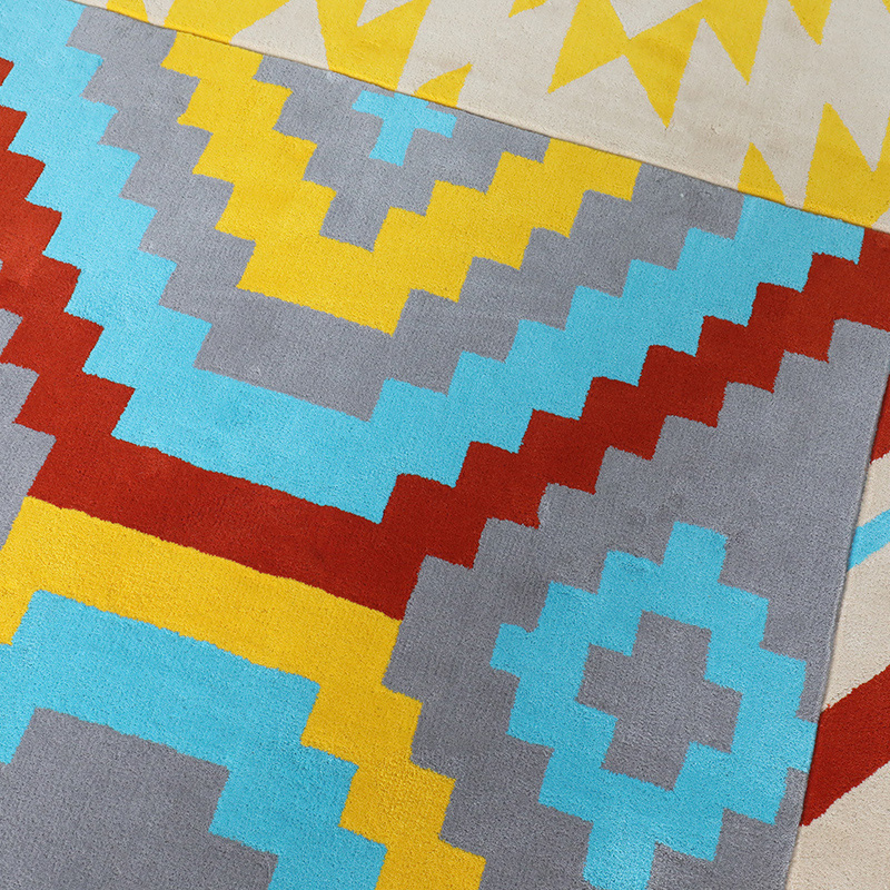 Europe city wool carpets blue yellow