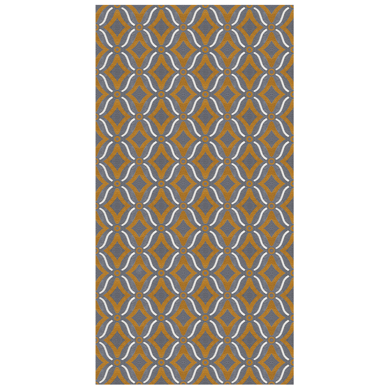 Yellow Grey White High Cut Low Loop Geometric Carpet Rugs
