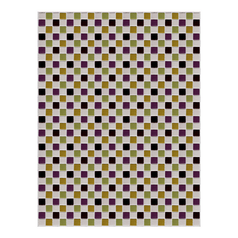 Purple Green White Square Carpet Home Floor Living Room Rugs 