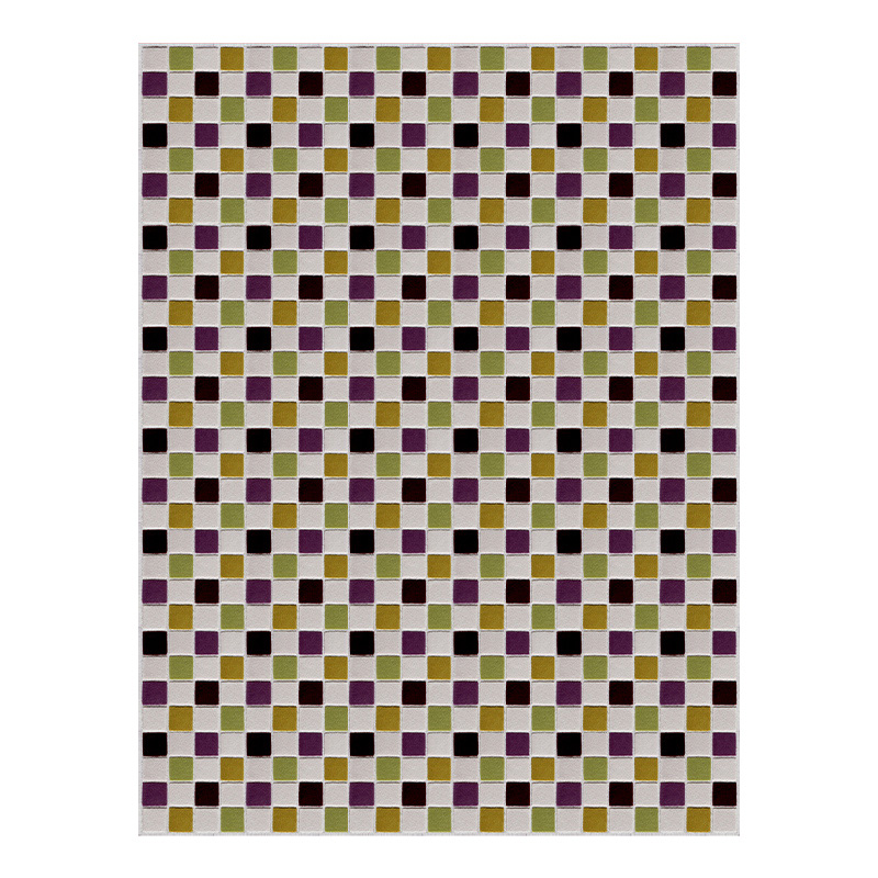 Purple Green White Square Carpet Home Floor Living Room Rugs 