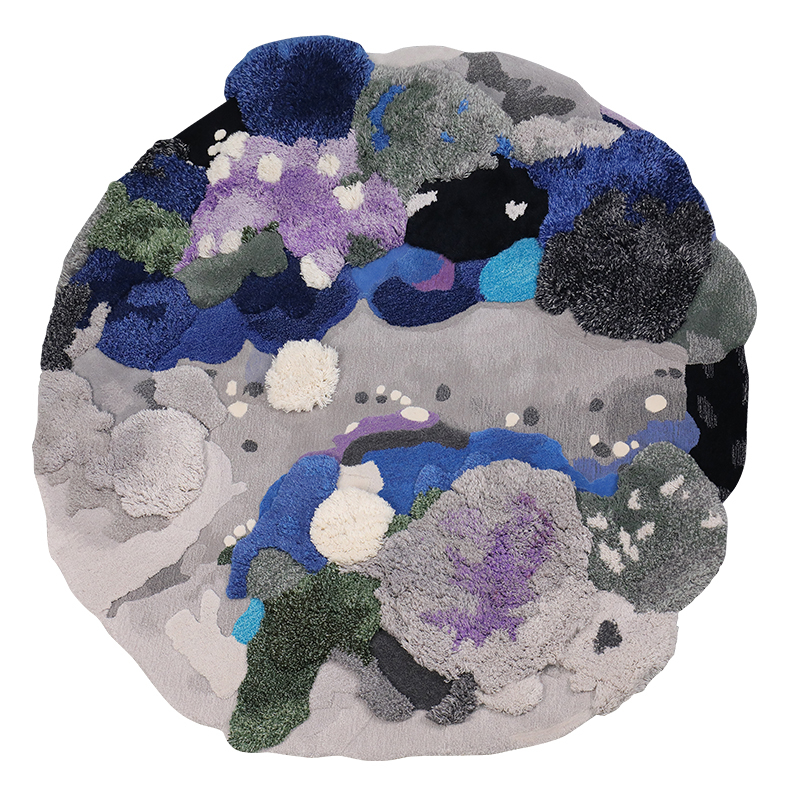 Purple Light Grey Blue Seaweed Floor Carpets