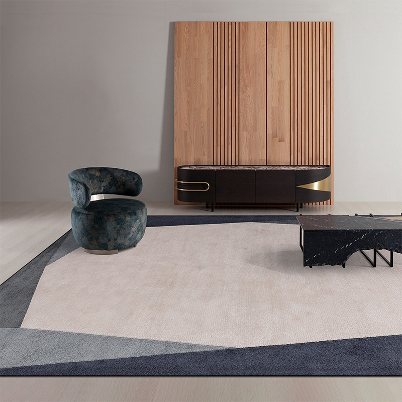 Dark Blue Brown Color Study Room Rugs