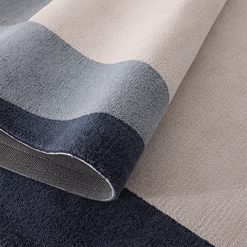 Dark Blue Brown Color Study Room Rugs