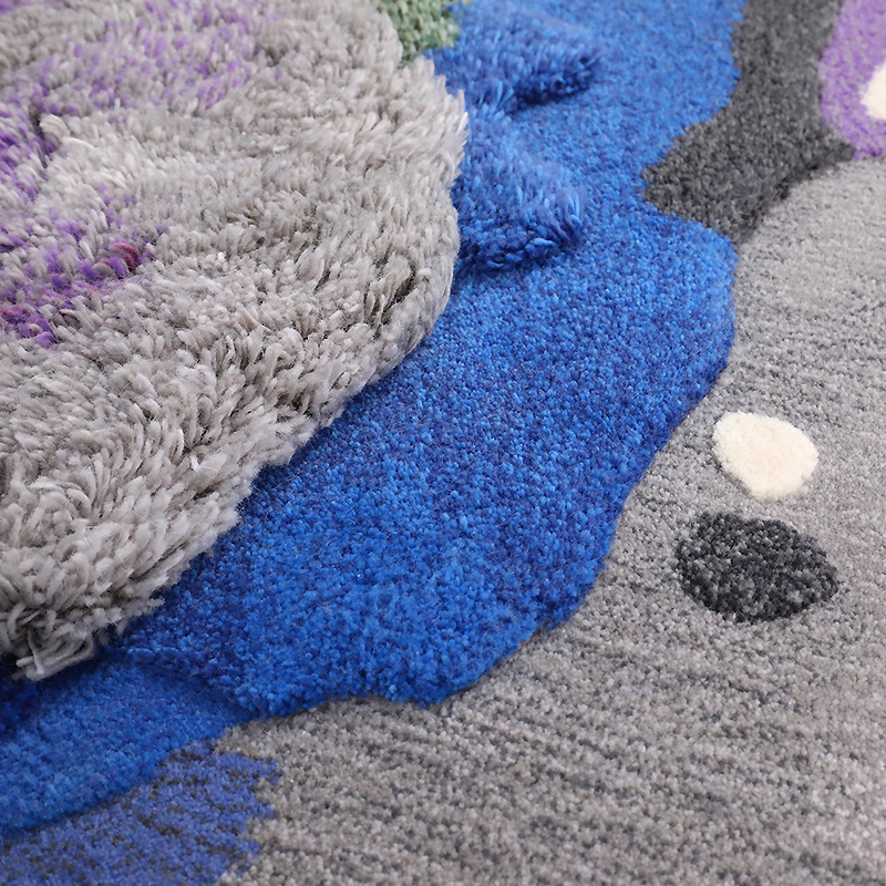 Purple Light Grey Blue Seaweed Floor Carpets